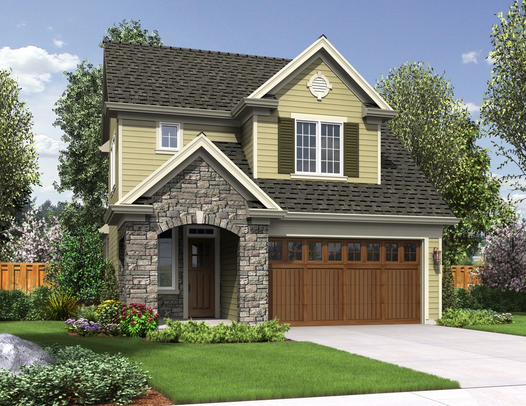 Front exterior elevation for Cottage Plan 48-575