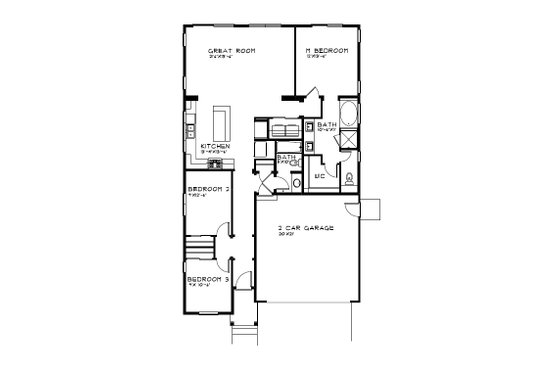 Floor plan drawing for Craftsman Plan 515-43